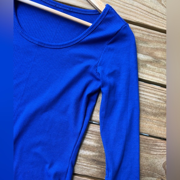 Love J quarter sleeve length medium midi blue bodycon dress - Picture 4 of 9